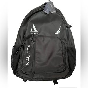 Nautica Aspire Multi Zipper Flat Black Backpack, NWT